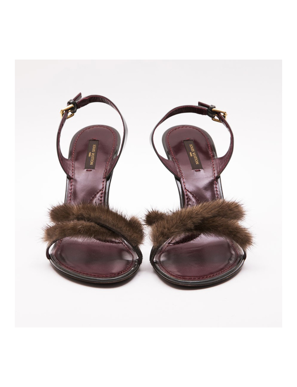 Sandales hautes T 39 LOUIS VUITTON avec bandes vison