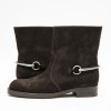 GUCCI boots size 39 in brown velvet calfskin