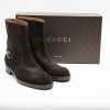 GUCCI boots size 39 in brown velvet calfskin