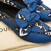 LOUIS VUITTON T39 Richelieu ballerina in blue and leopard pattern fabric