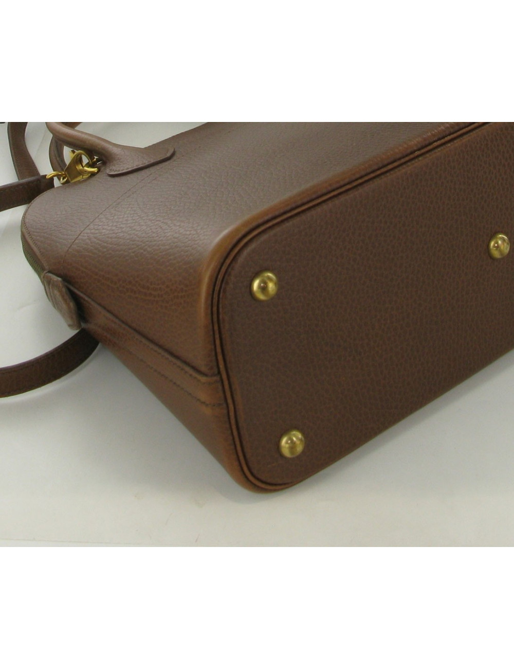 bolide PM HERMES en cuir courchevel marron