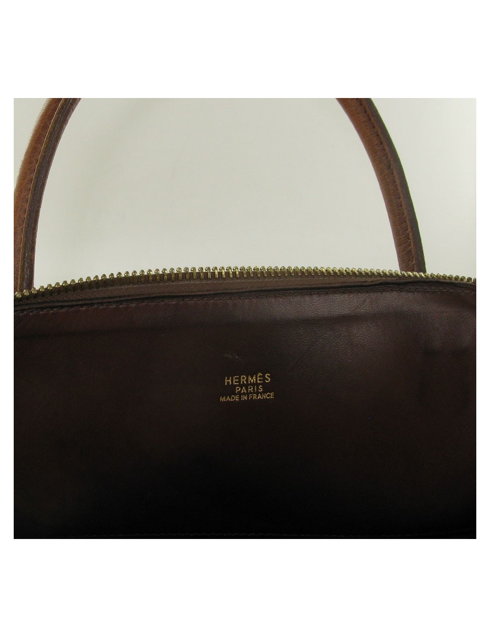 Bolide PM HERMES en cuir courchevel marron