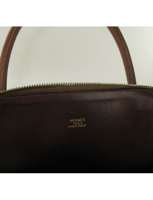 Bolide PM HERMES en cuir courchevel marron