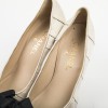CHANEL high heels in beige and black duchess satin size 37.5FR