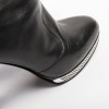 CHANEL boots Size 39.5 in black lambskin leather and palladium metal grille 