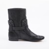 CHANEL boots size 37.5FR in Black aged leather
