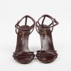 CHANEL wedge sandals in burgundy quilted patent leather size 40.5FR
