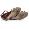 Sandales compensées T 40.5 CHANEL cuir matelassé verni bordeaux