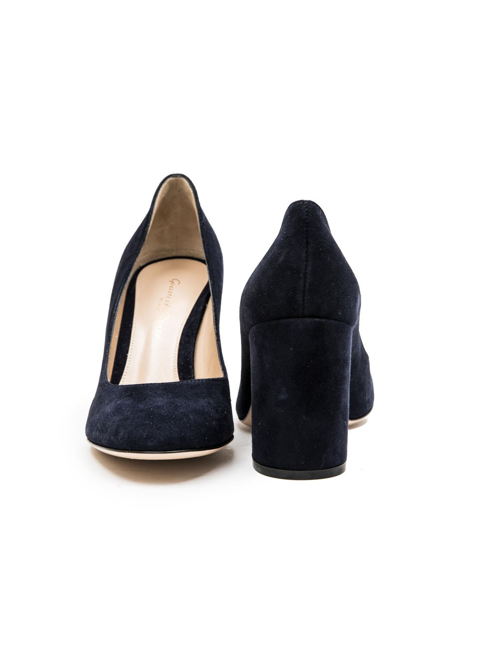 Escarpins T 36.5 GIANVITO ROSSI veau velours bleu