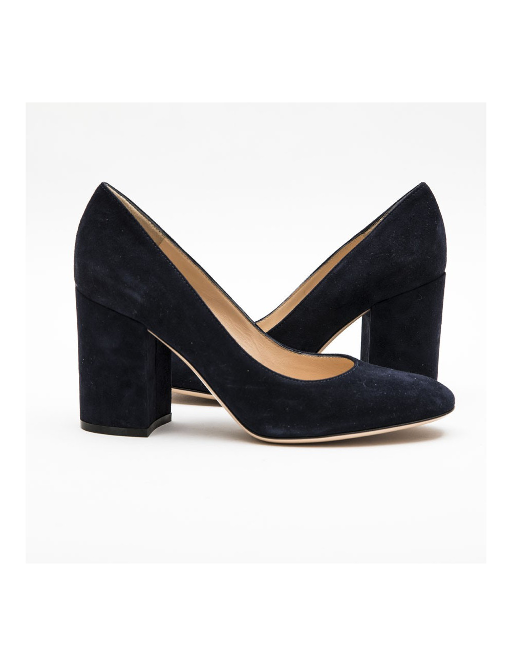 Escarpins T 36.5 GIANVITO ROSSI veau velours bleu