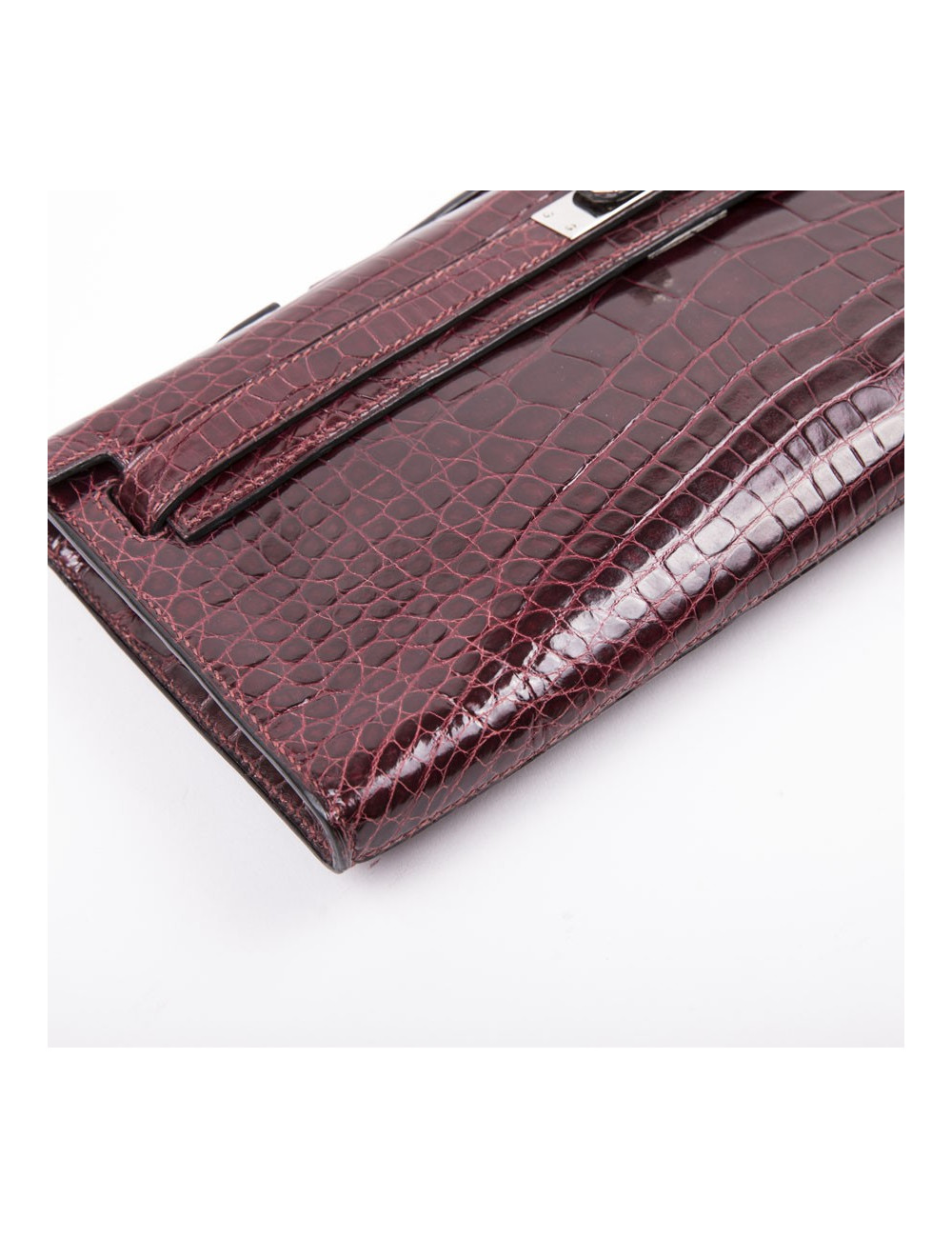 Pochette Kelly HERMES cuir exotique roouge H GM