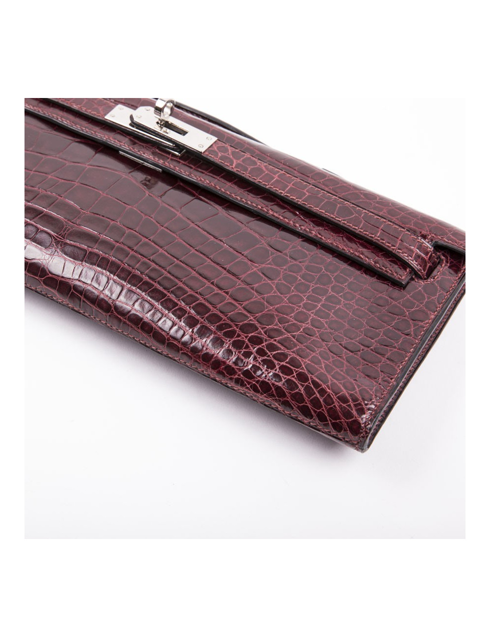 Pochette Kelly HERMES cuir exotique roouge H GM