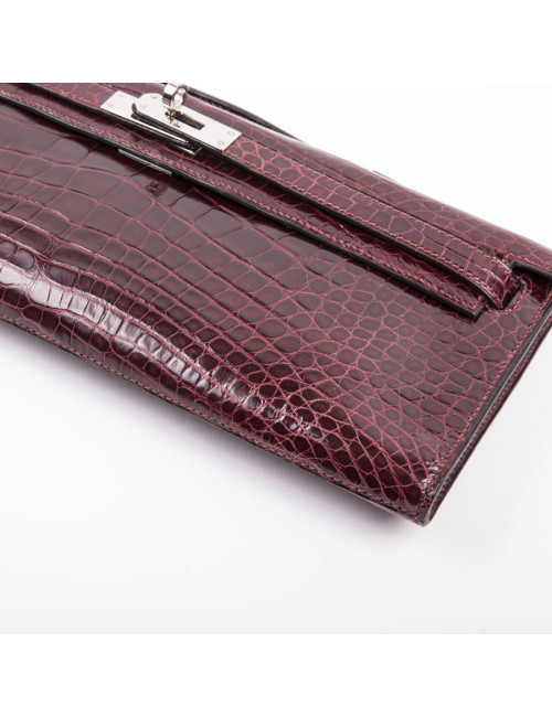 Pochette Kelly HERMES cuir exotique roouge H GM
