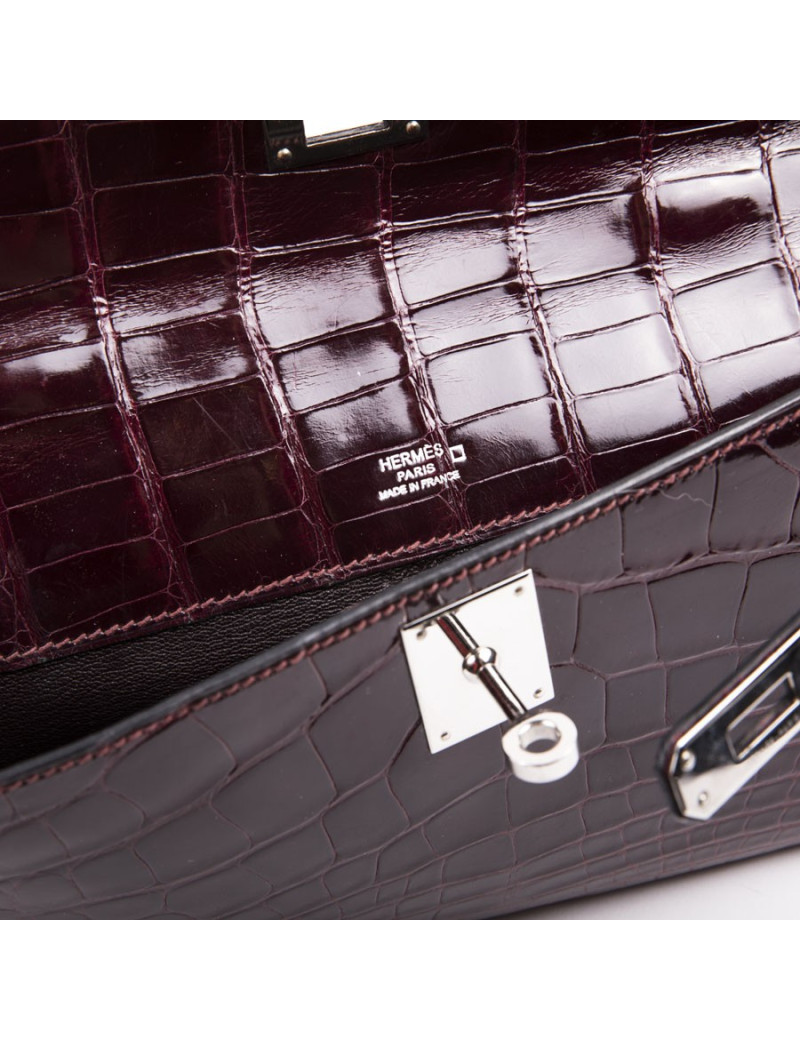 Pochette Kelly HERMES cuir exotique roouge H GM