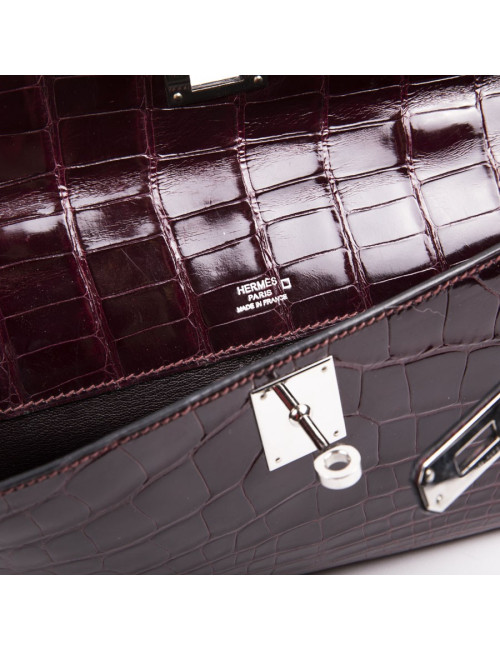 Pochette Kelly HERMES cuir exotique roouge H GM