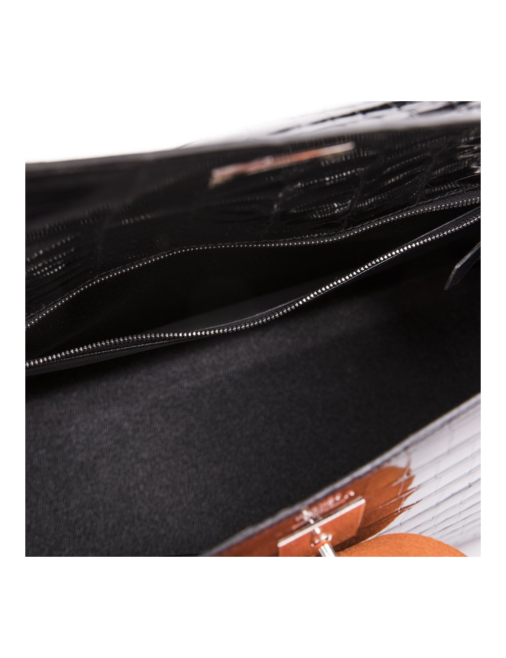 Pochette Kelly HERMES cuir exotique roouge H GM