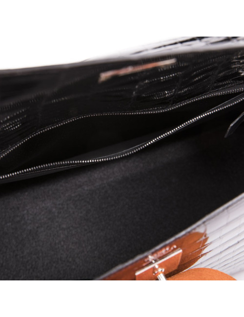 Pochette Kelly HERMES cuir exotique roouge H GM