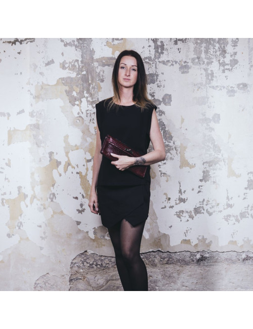 Pochette Kelly HERMES cuir exotique roouge H GM