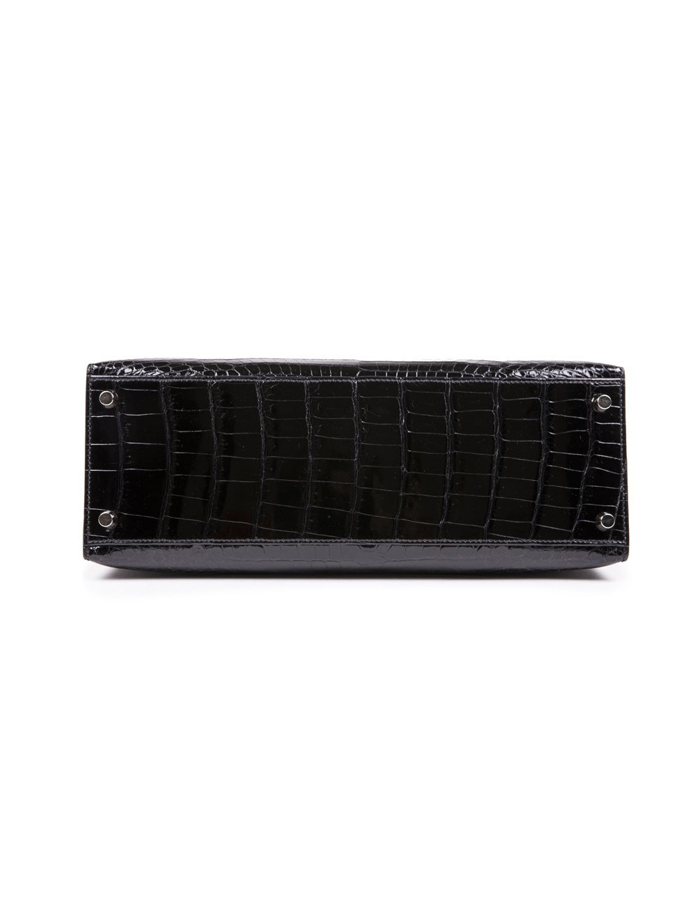 Kelly II 32 HERMES croco porosus noir