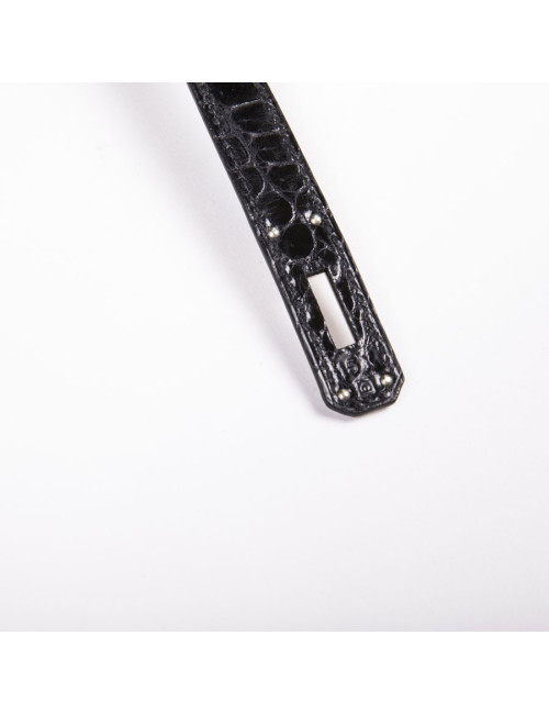 Kelly II 32 HERMES croco porosus noir