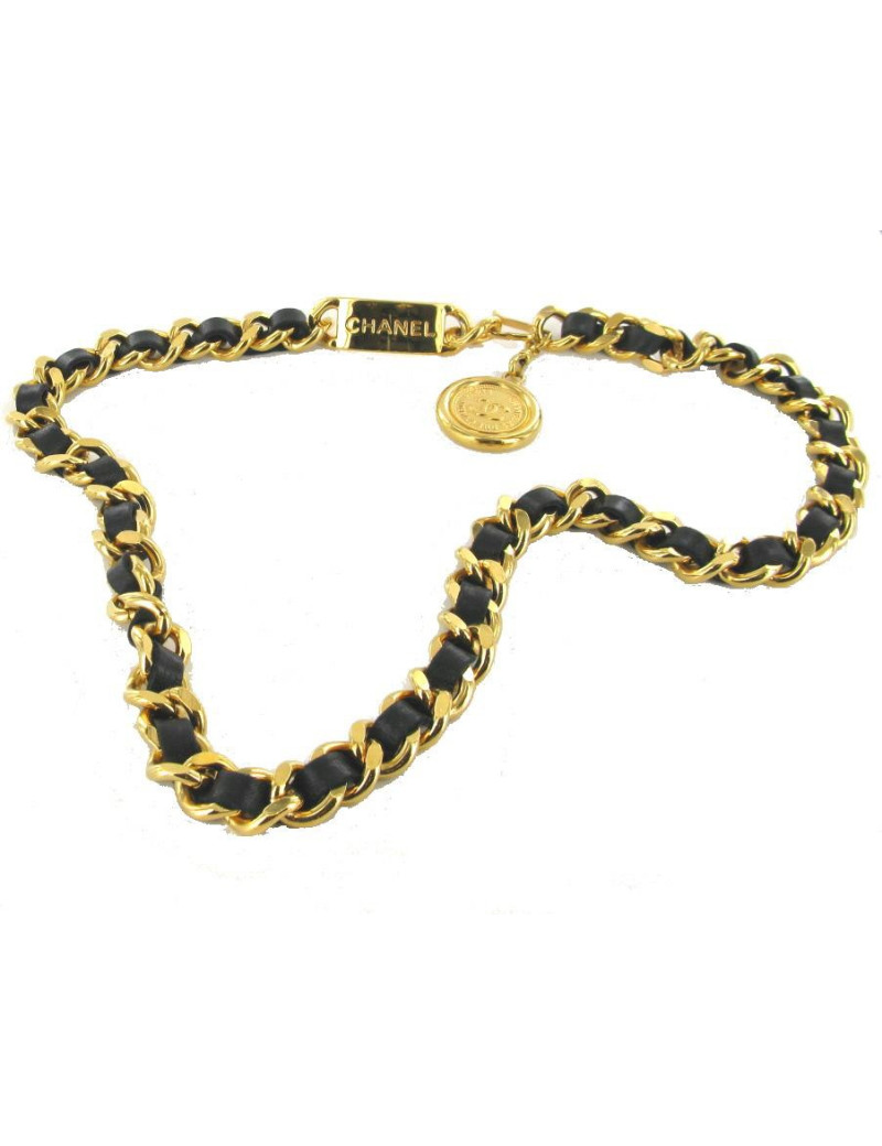 Ceinture T80 CHANEL cuir et chaîne