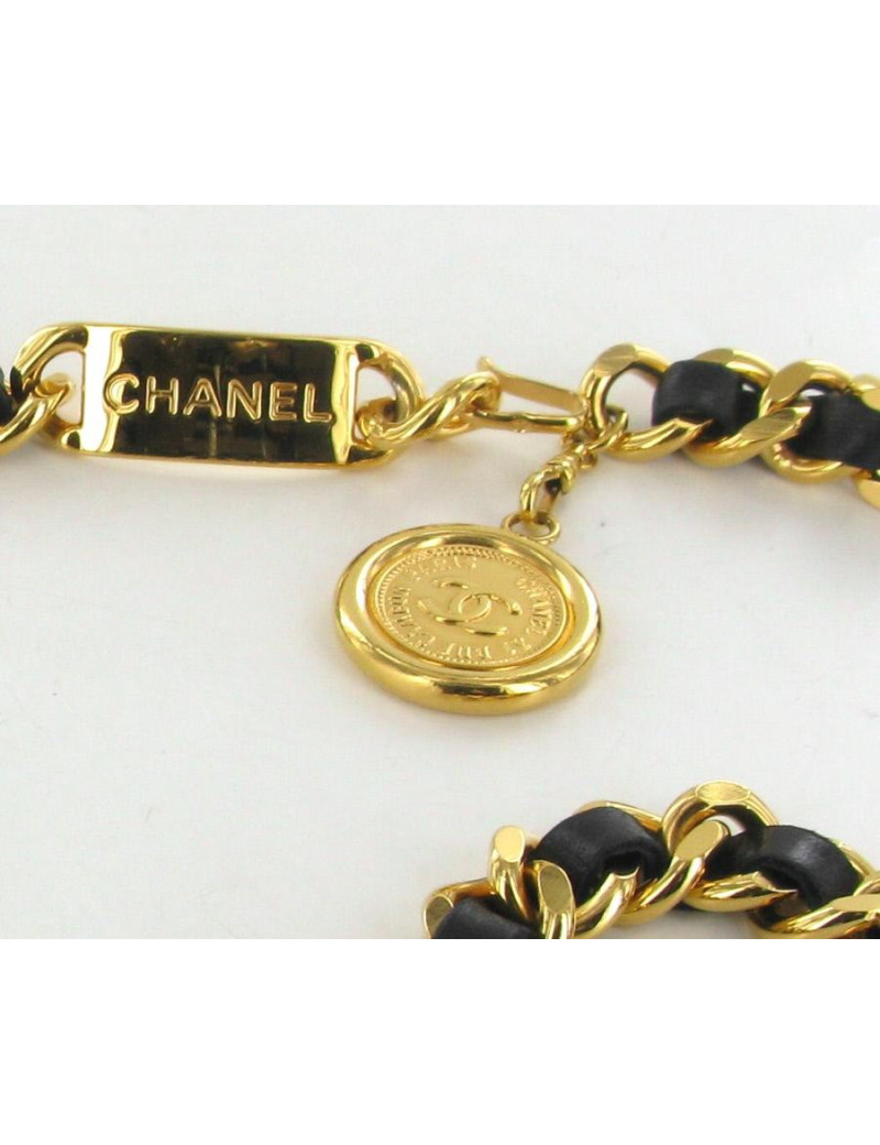 Ceinture T80 CHANEL cuir et chaîne