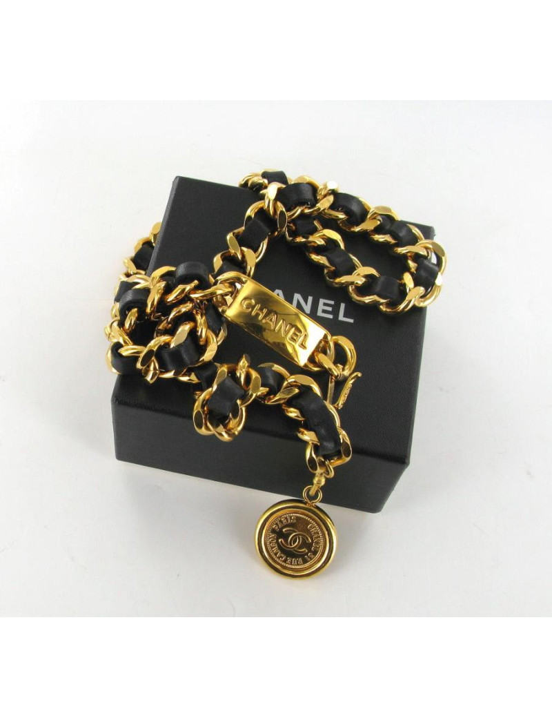 Ceinture T80 CHANEL cuir et chaîne