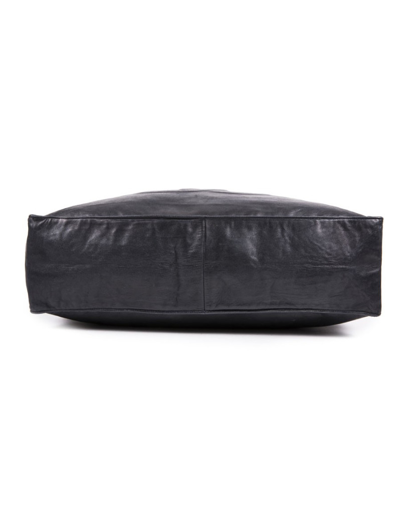 Cabas CHANEL vintage cuir lisse bleu marine