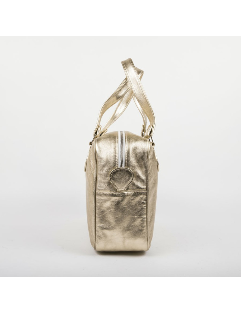 COURREGES bag in golden smooth lambskin leather