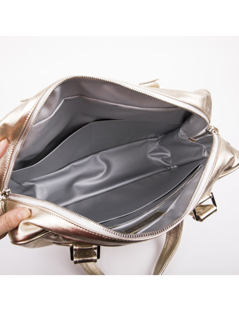 COURREGES bag in golden smooth lambskin leather