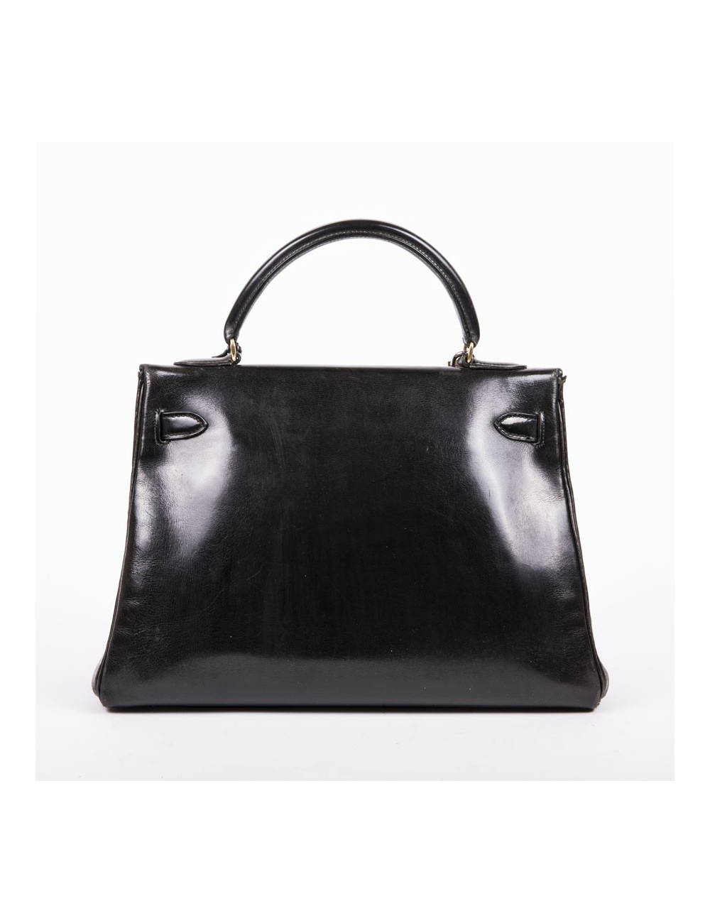 Sac Kelly 32 cuir box noir Vintage