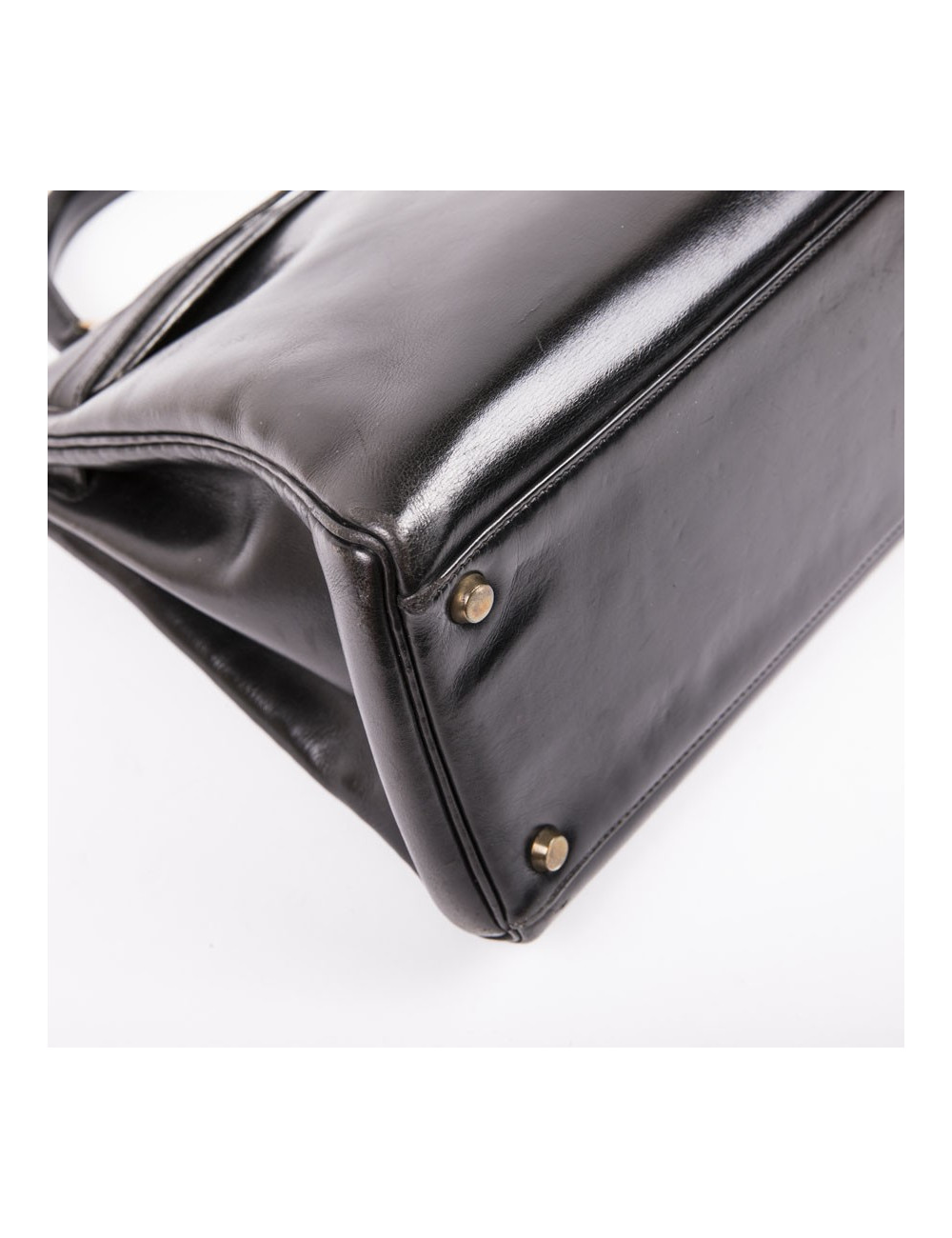 Sac Kelly 32 cuir box noir Vintage