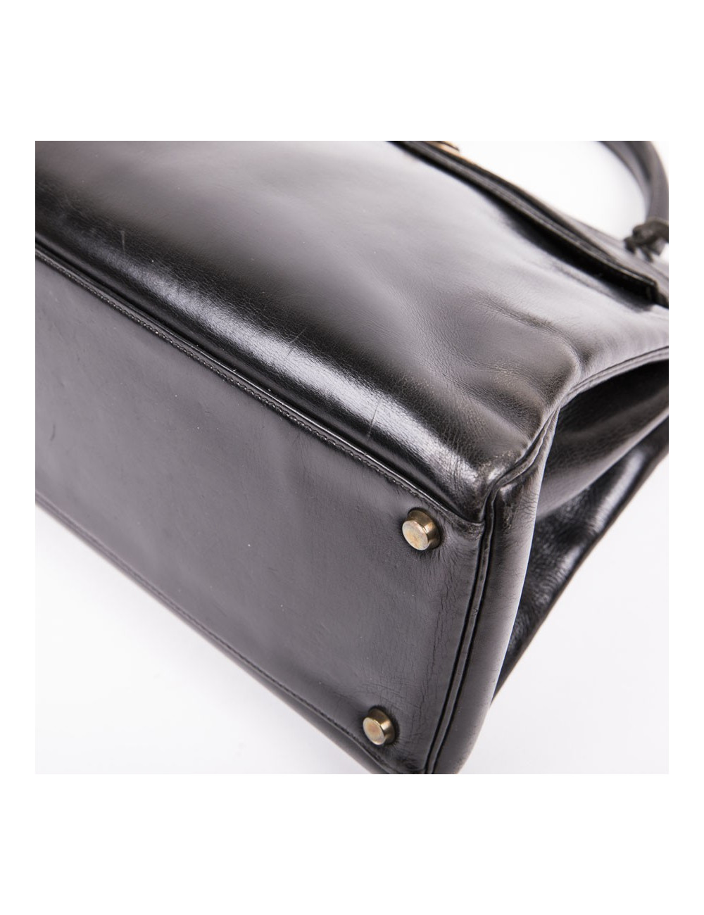 Sac Kelly 32 cuir box noir Vintage