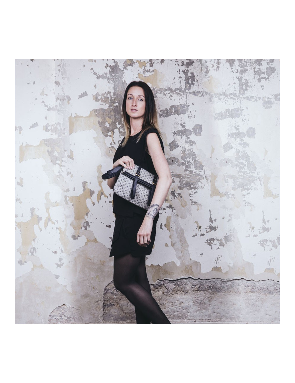 Sac LOUIS VUITTON toile monogram gris et bleu 