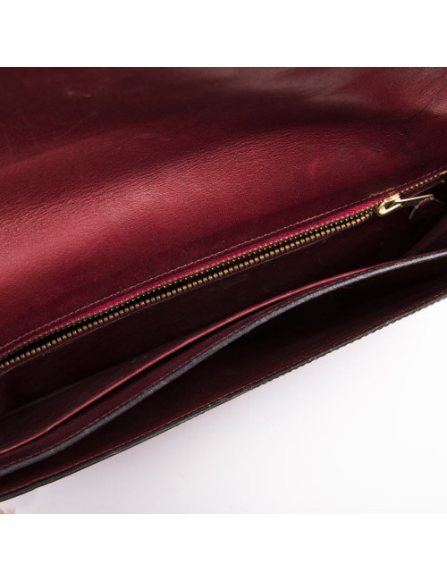  HERMES vintage 'Lydie' pouch bag in red H smooth box calfskin leather