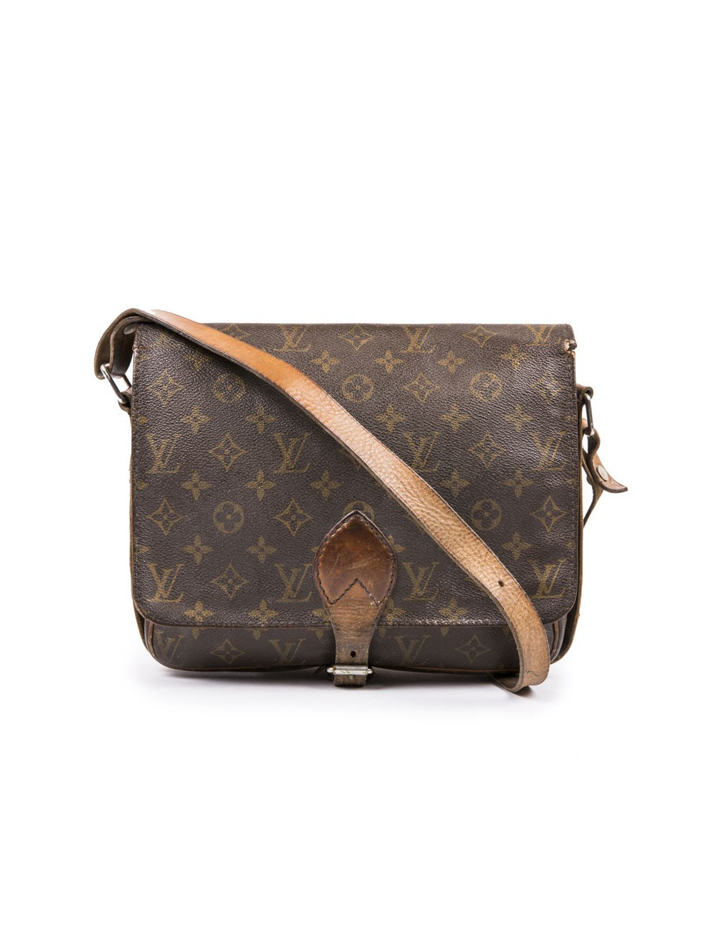 Cartouchière LOUIS VUITTON en toile et cuir