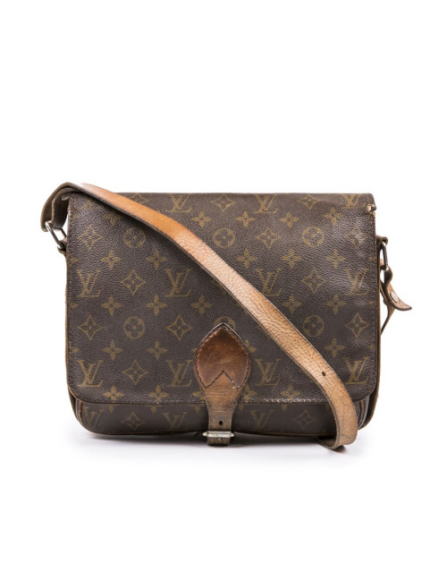 Cartouchière LOUIS VUITTON en toile et cuir