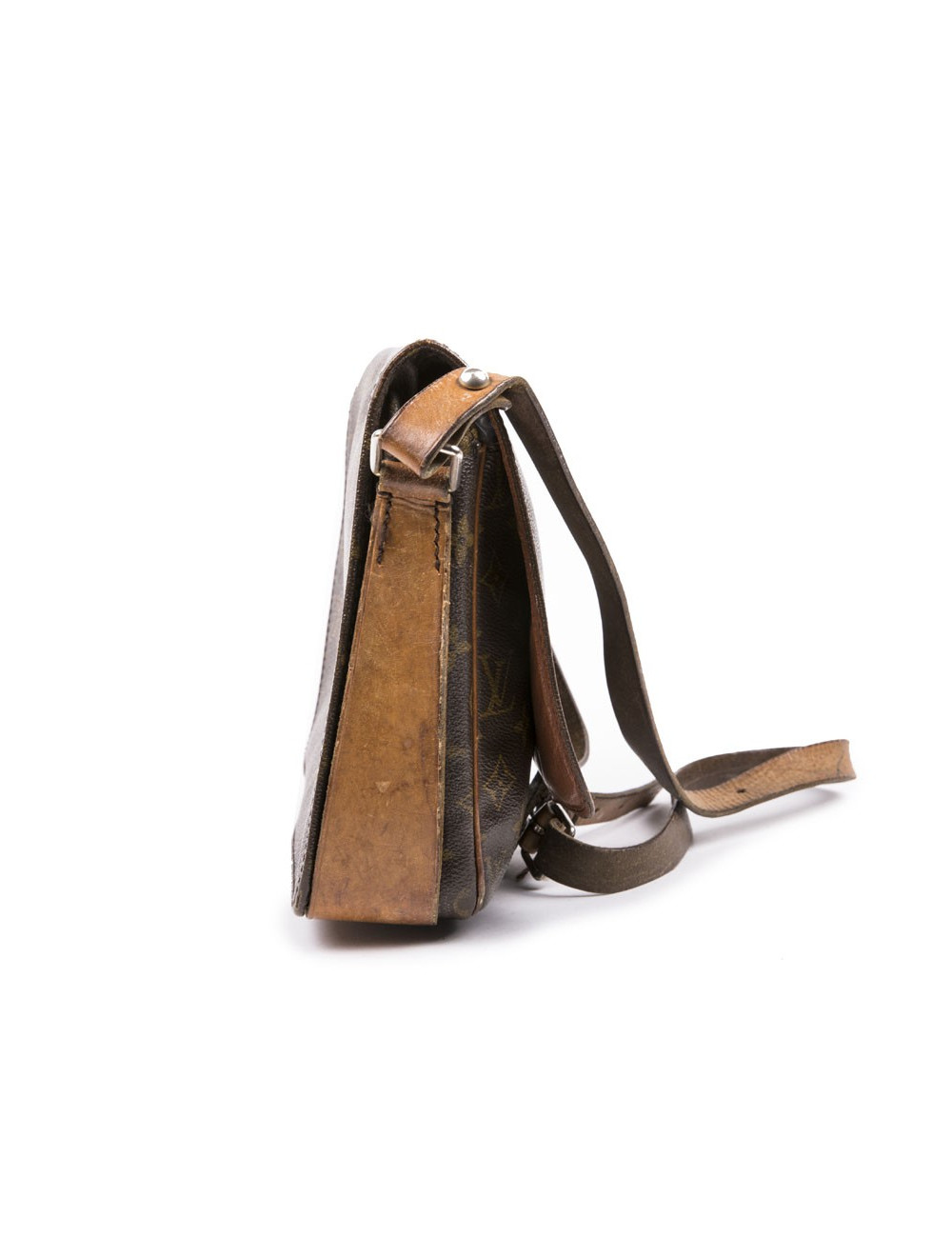 Cartouchière LOUIS VUITTON en toile et cuir