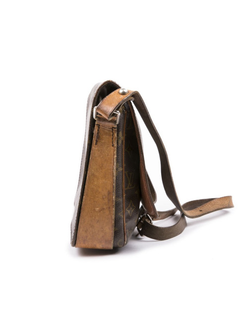 Cartouchière LOUIS VUITTON en toile et cuir