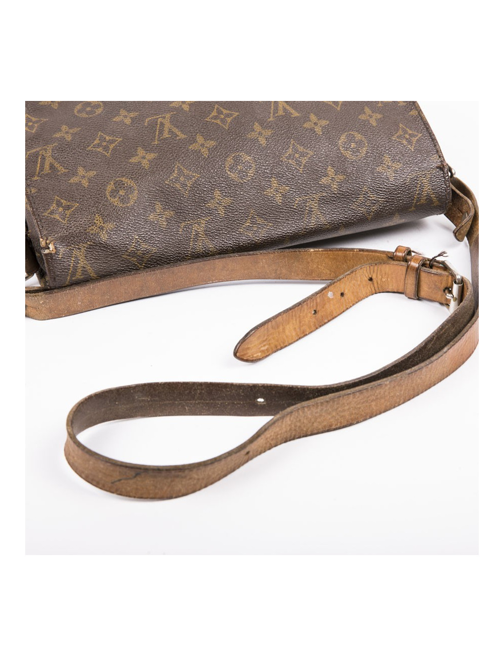 Cartouchière LOUIS VUITTON en toile et cuir