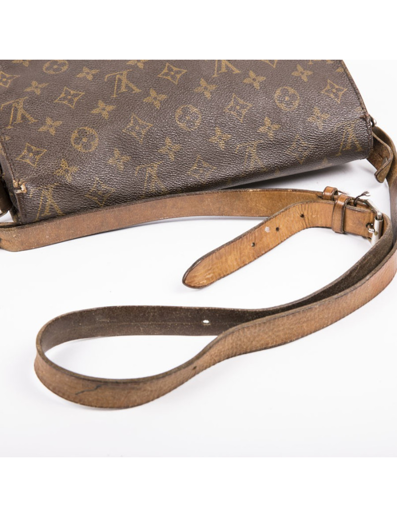 Cartouchière LOUIS VUITTON en toile et cuir