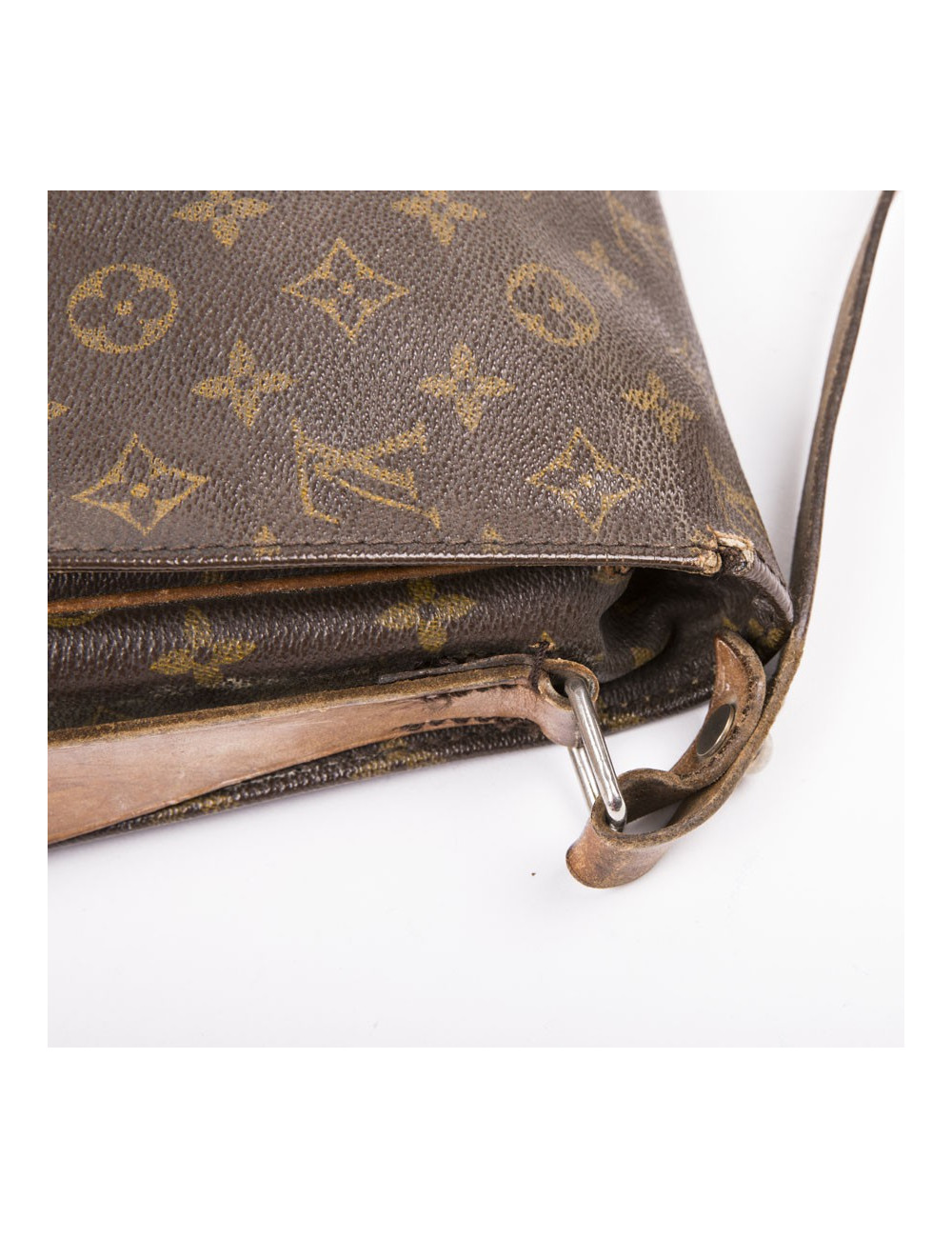 Cartouchière LOUIS VUITTON en toile et cuir