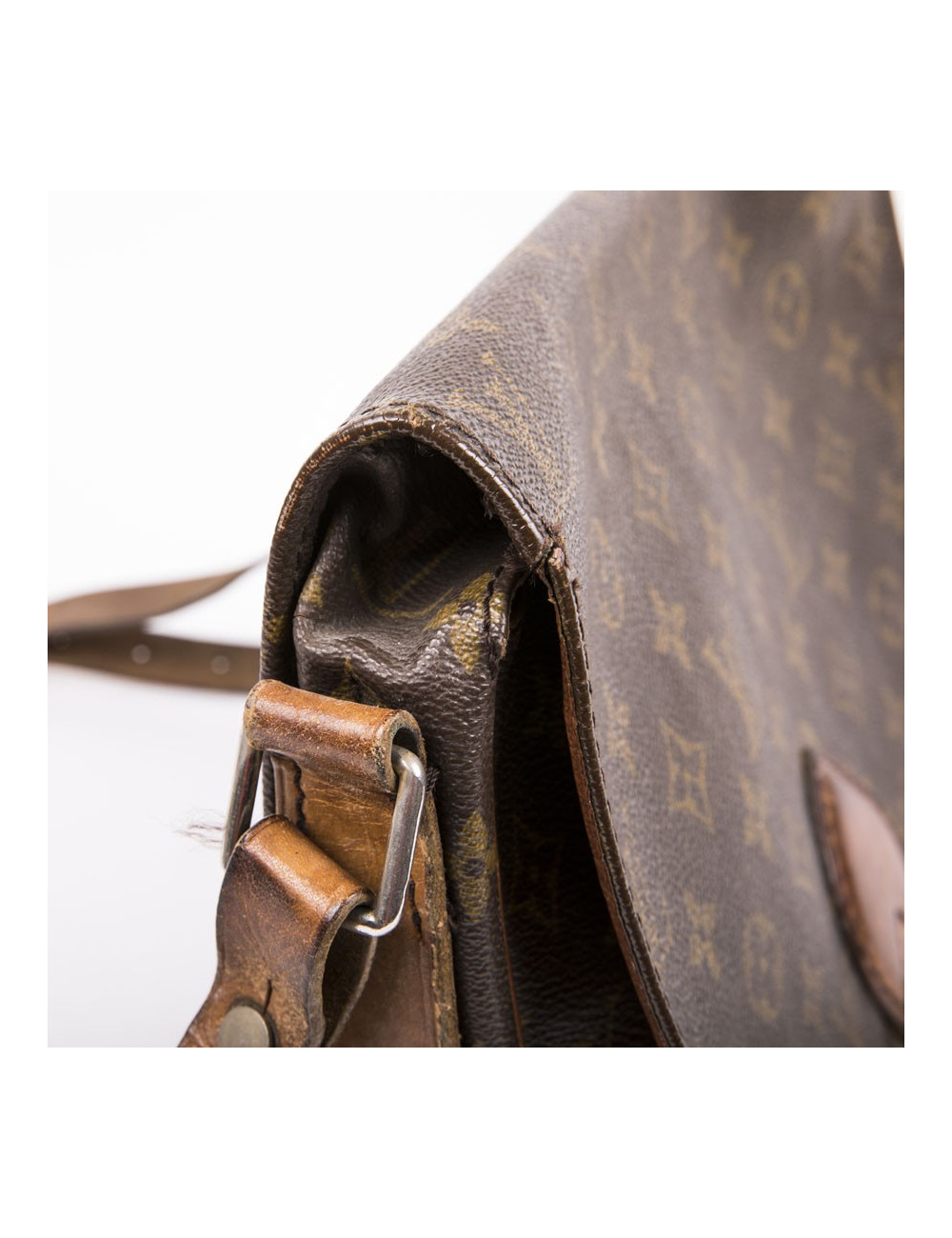 Cartouchière LOUIS VUITTON en toile et cuir