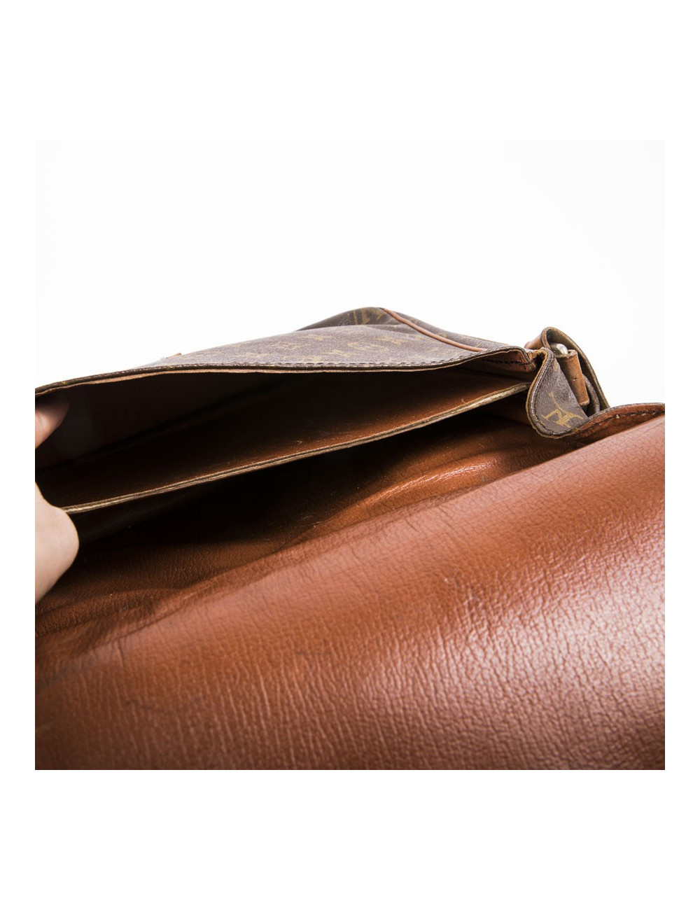 Cartouchière LOUIS VUITTON en toile et cuir