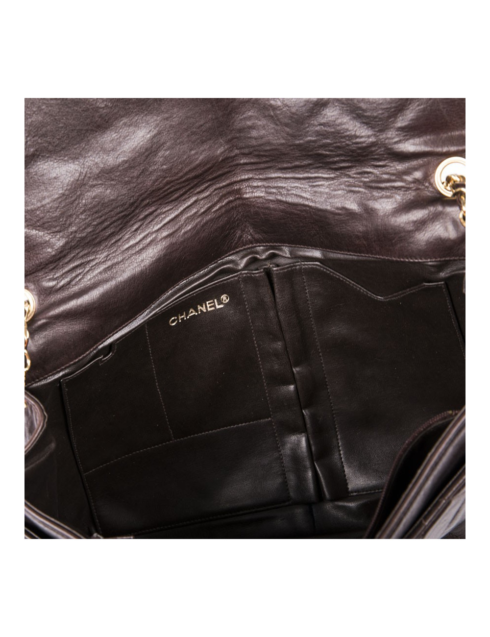 Sac CHANEL en cuir matelassé marron