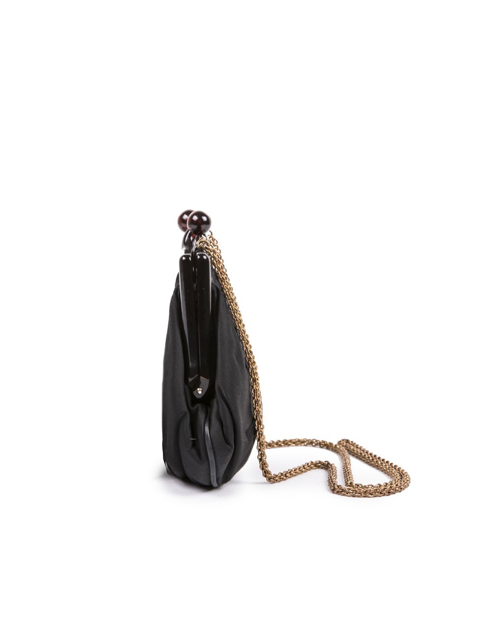 CHANEL vintage black duchess satin bag 