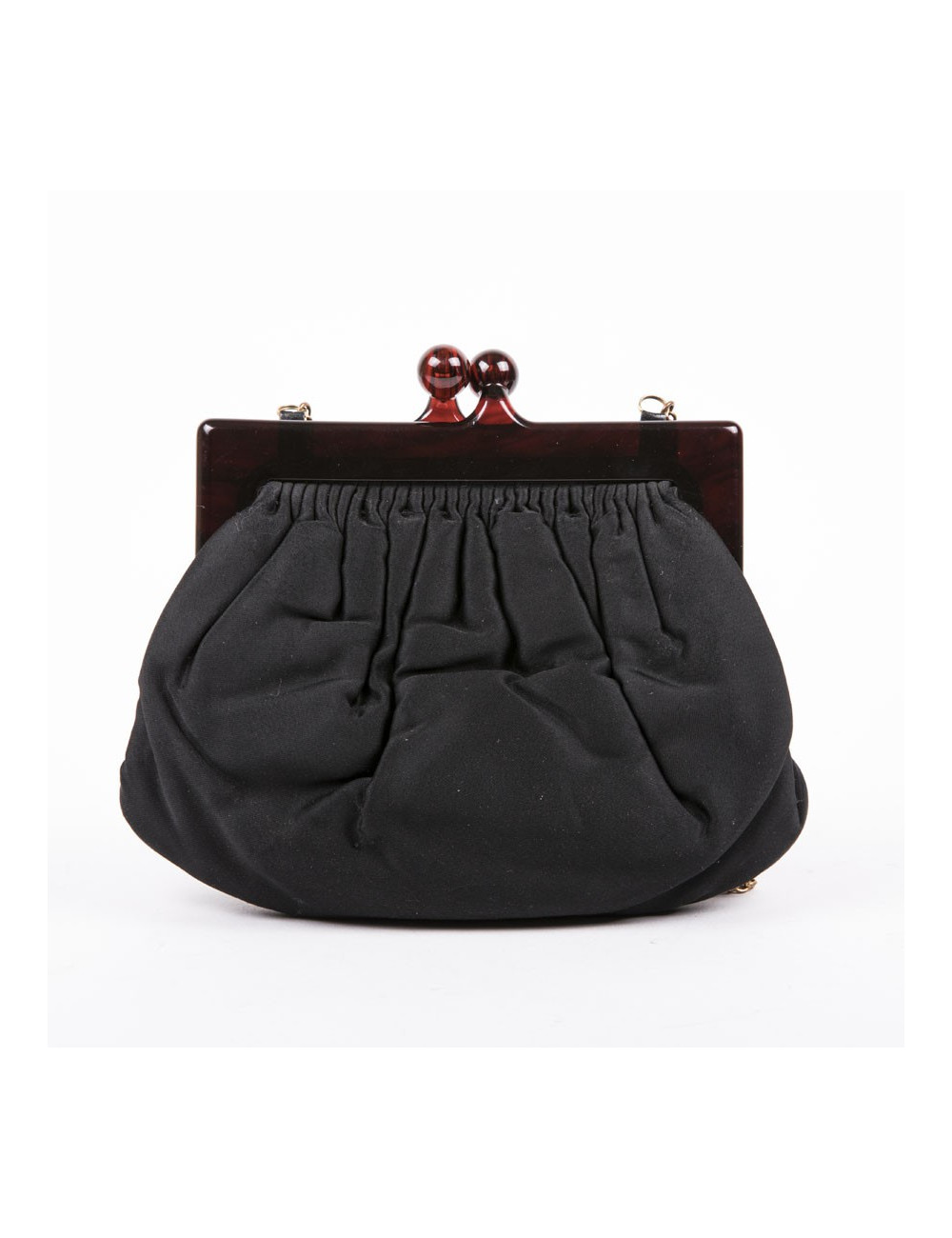 CHANEL vintage black duchess satin bag 