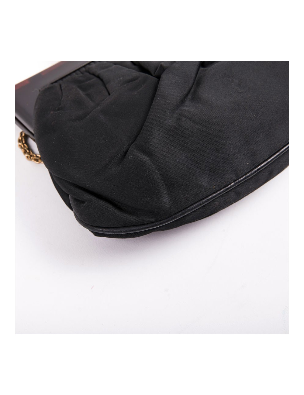 CHANEL vintage black duchess satin bag 