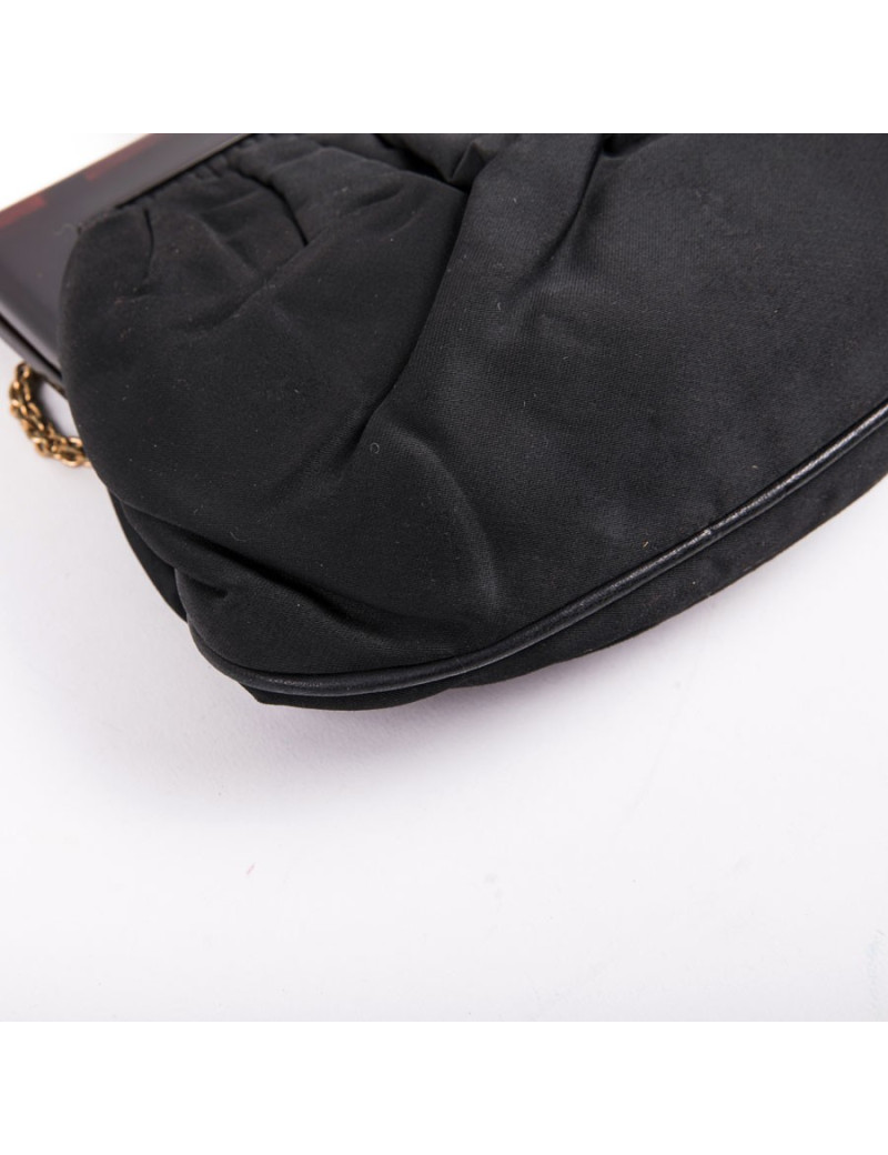 Sac CHANEL Vintage en satin noir 