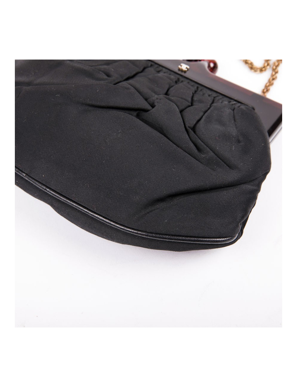 CHANEL vintage black duchess satin bag 